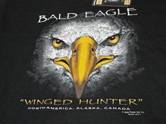 Vtg Think Ink, Inc. 1999 Bald Eagle ‘Winged Hunter’ America Black Shirt XL NWT