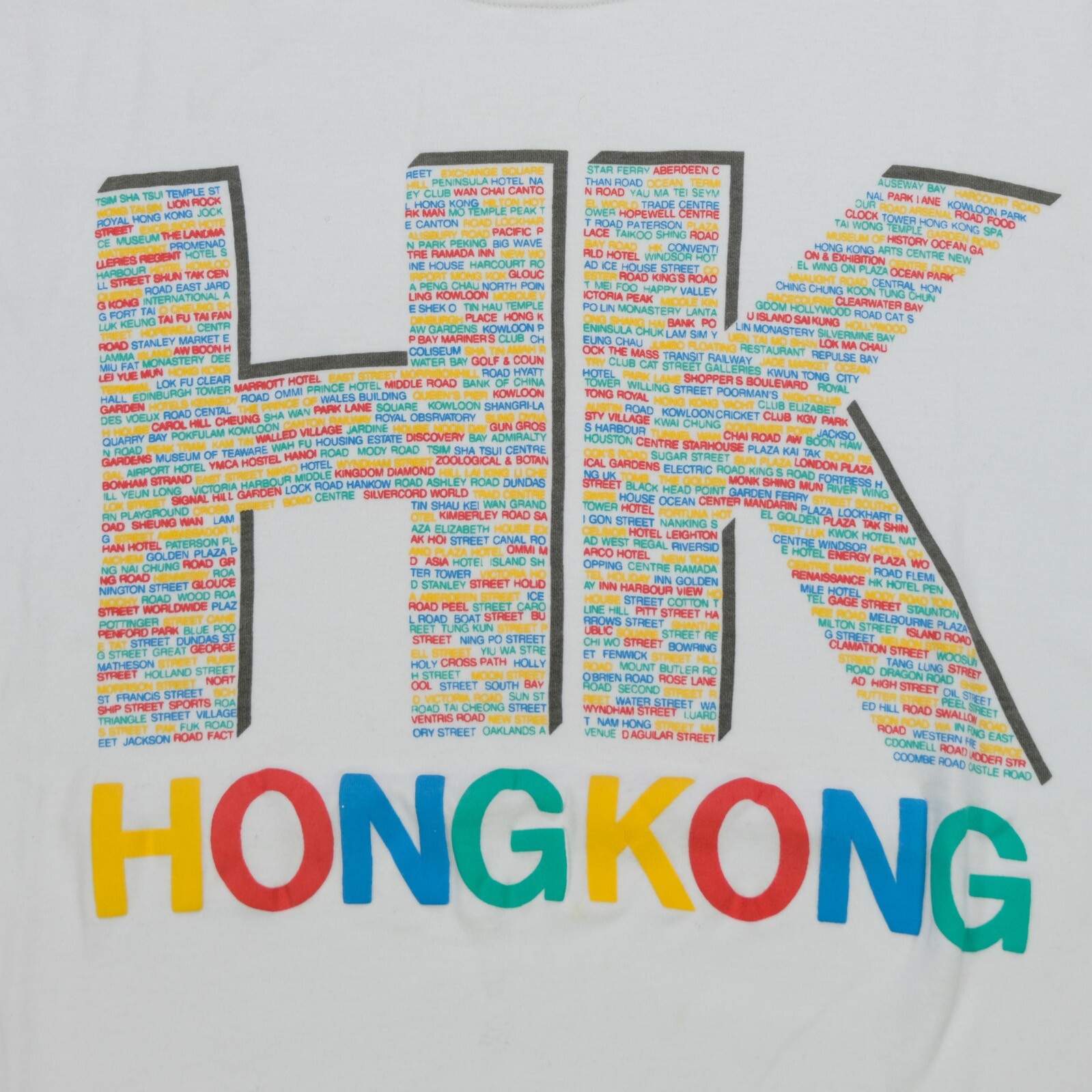 Rare Vintage LAI SEE Hong Kong HK Rainbow Graphic T Shirt 90s Tourism White XL gallery