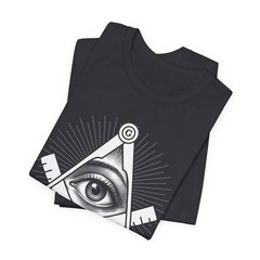 All-Seeing Eye Square and Compass T-Shirt | Esoteric Symbolism Tee