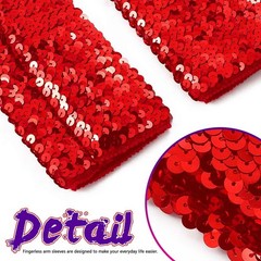 Sequin New Year Fingerless Gloves Long Glitter Fashion Arm Sleeves for Women …