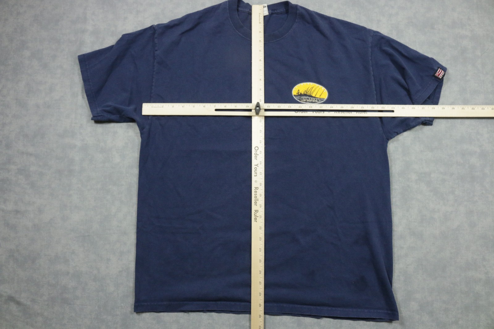 Hawaiian Style Fishing Club Shirt Mens XL Navy Blue Graphic Tee Outdoor Island gallery