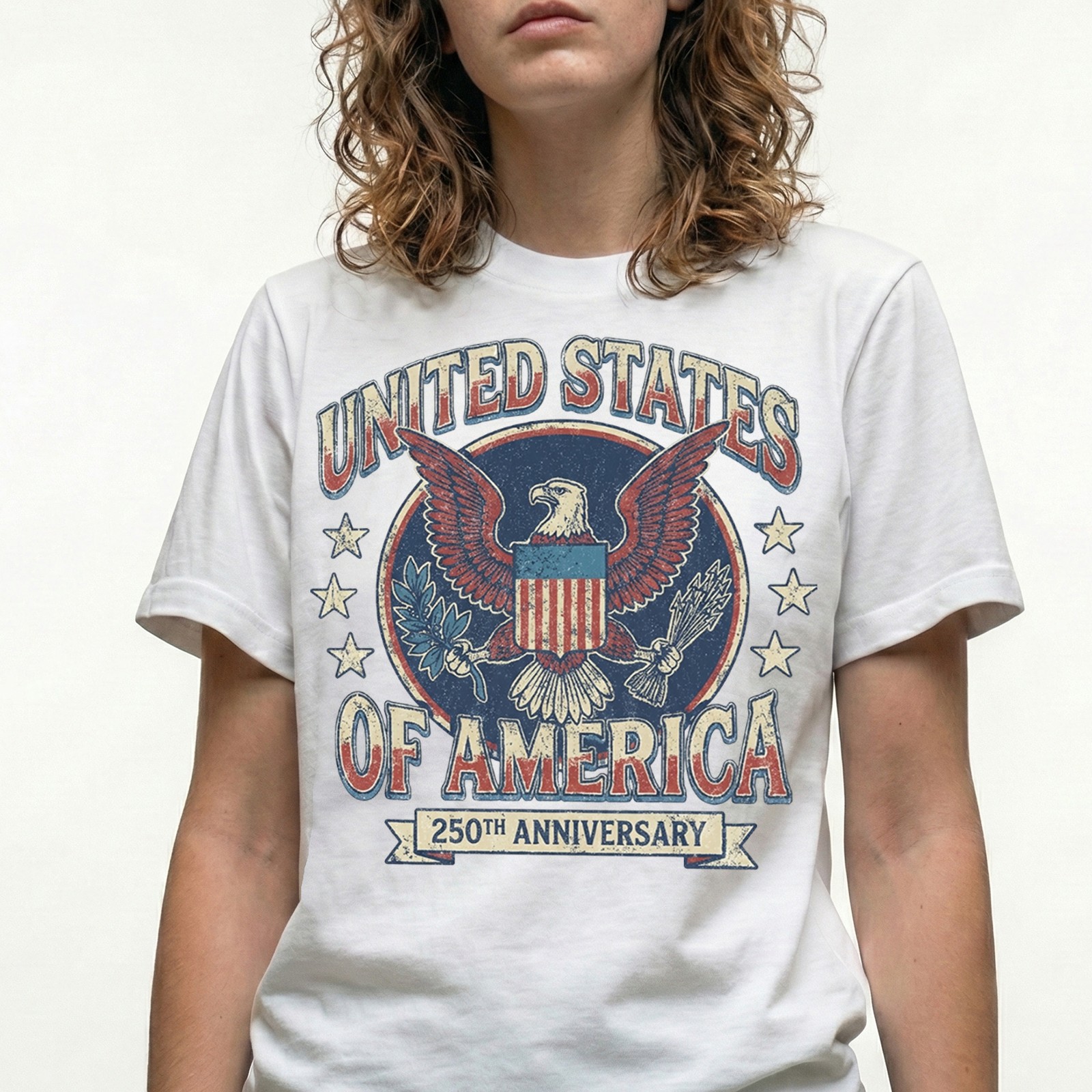 United States Of America 250th Anniversary Eagle Crest Vintage T-Shirt gallery