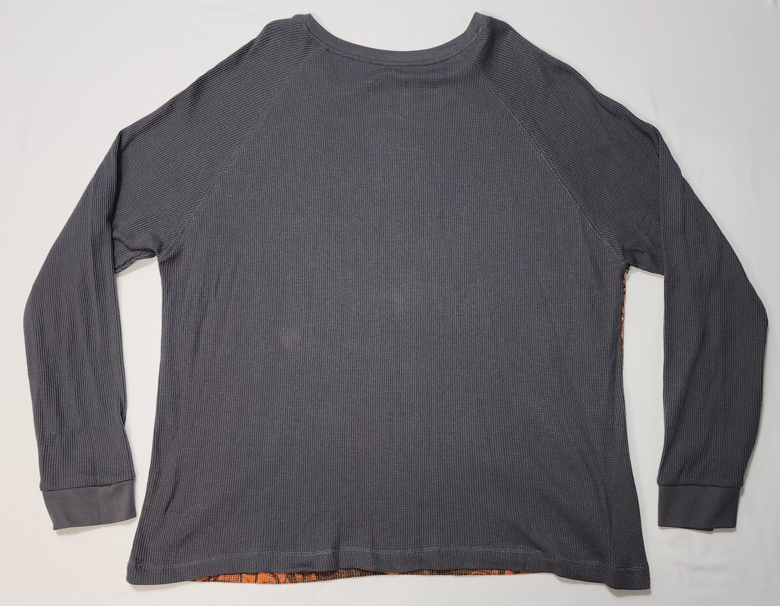Skully Grim Reaper Thermal Long Sleeve TShirt Charcoal Orange Halloween XL 46-48 gallery