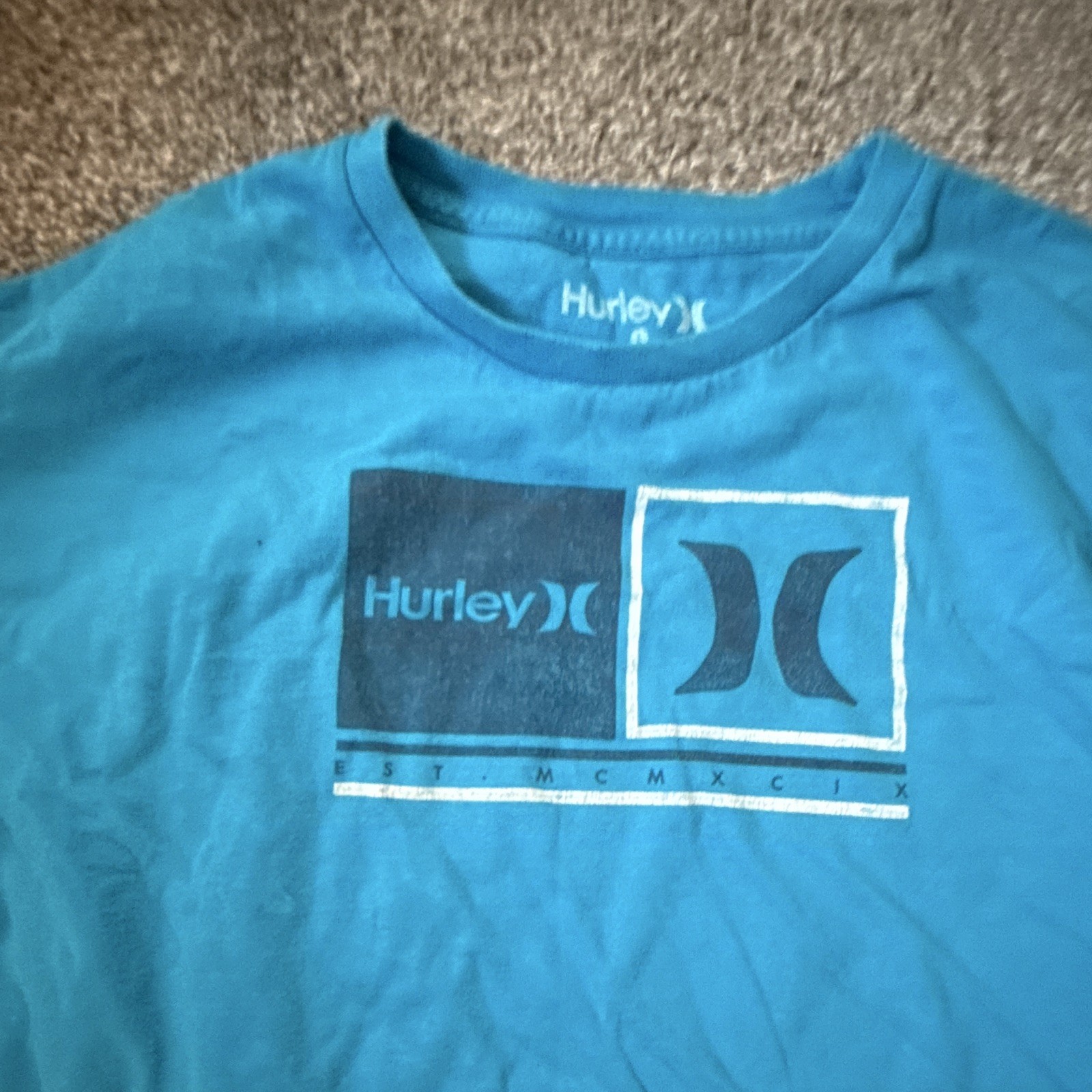 Hurley Men’s Blue Graphic Logo Short Sleeve Crew Neck T-Shirt Size M gallery