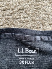 L.L.Bean Gray Solid Henley T-Shirt Button Neck Long Sleeve 3X Plus