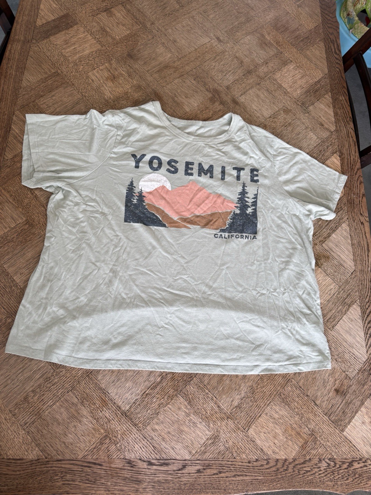 ZOE+LIV Yosemite California Graphic Men’s T-Shirt XL Beige Short Sleeve