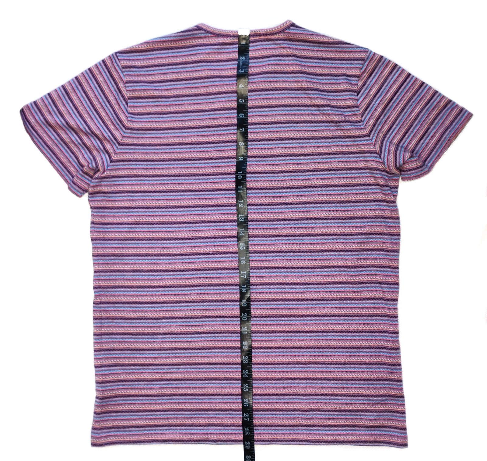 Marine Layer Men's Re-Spun Crew T-Shirt M/L Multicolored Striped Stretch Crew gallery