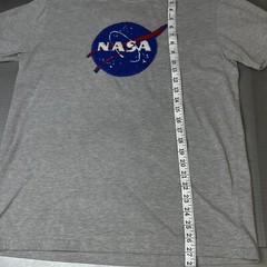 NASA Men’s Heather Gray NASA Short Sleeve T-shirt Medium Large Embroidery Logo