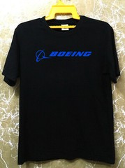Boeing Aerospace Aviation Aeroplane Black heavy cotton t-shirt size XL