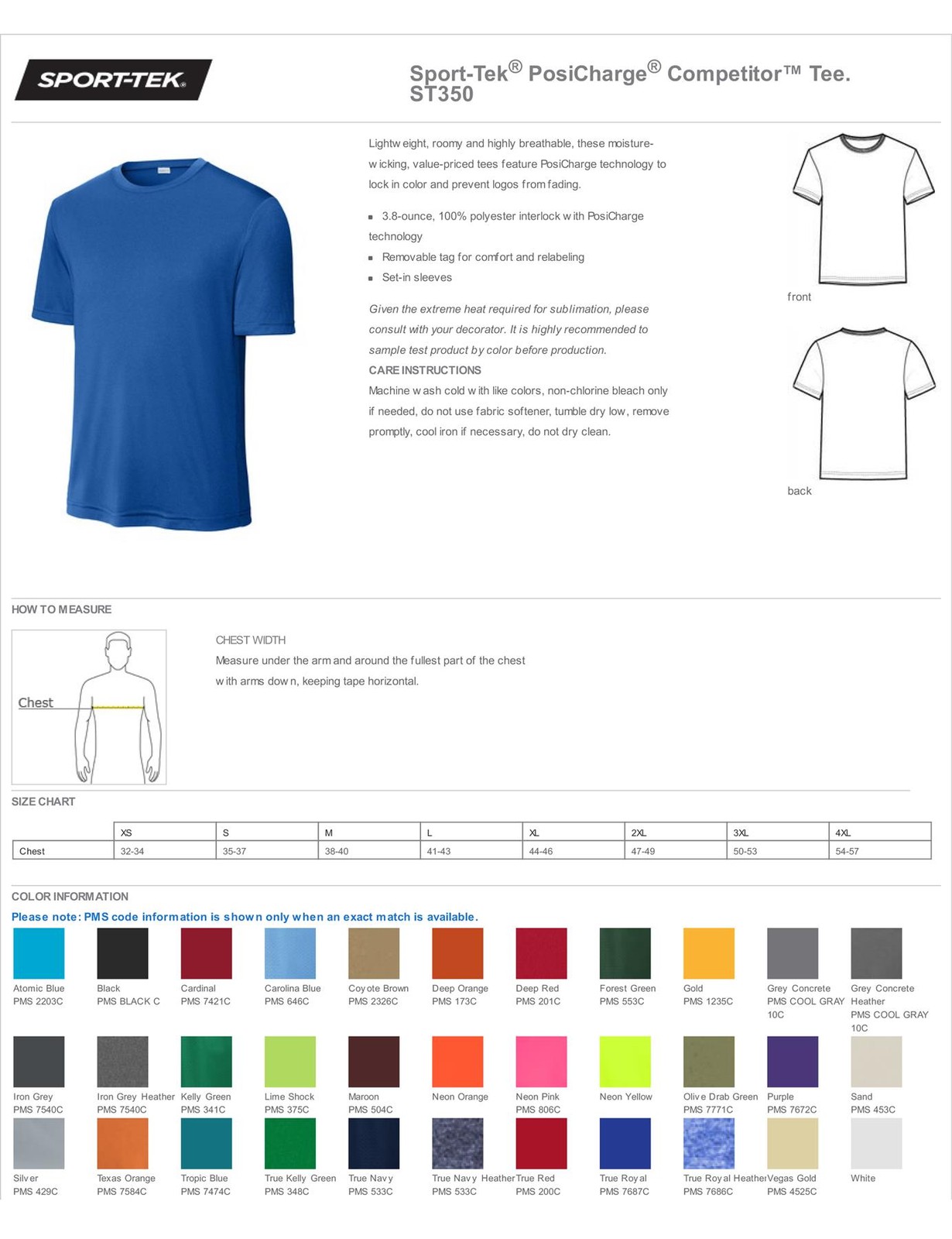 Sport-Tek Mens Short Sleeve Dri-Fit PosiCharge Gym Workout T-Shirt ST350 gallery