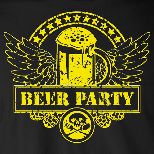 BEER PARTY funny college party drinking draft beer food truck hipster T-Shirt gallery
