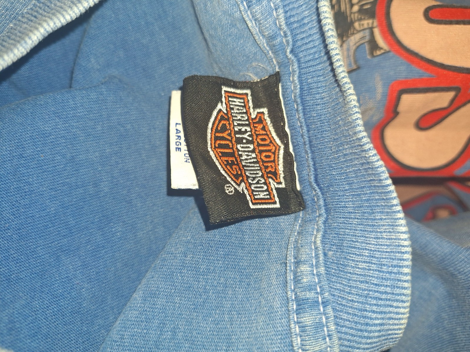 Vintage Harley Davidson Shirt Blue See Measurement Tucson Motorcycle Men L 90s gallery