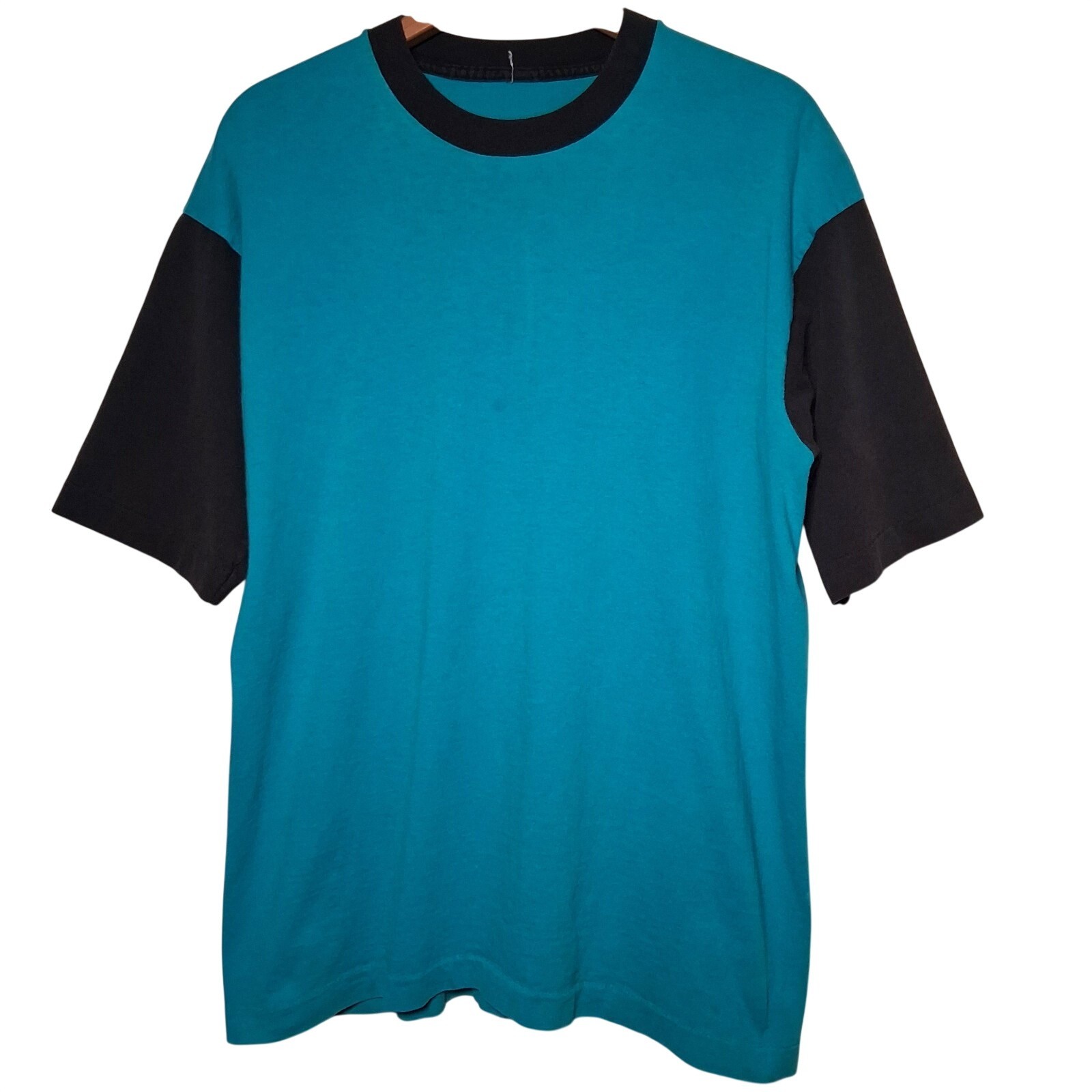 Vintage 1990s Colorblock T Shirt L Blue Black Single Stitch Grunge Skate READ gallery
