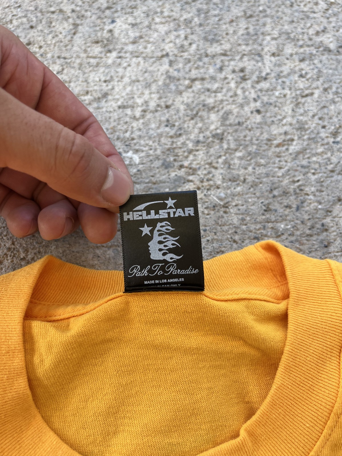 Hellstar Studios Path To Paradise Jesus Tee Golden Yellow Green Print Cross New gallery