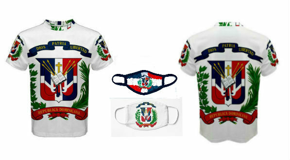 DOMINICAN REPUBLIC COAT OF ARMS FLAG MEN T-SHIRTS & FREE MASK CP BRAND gallery