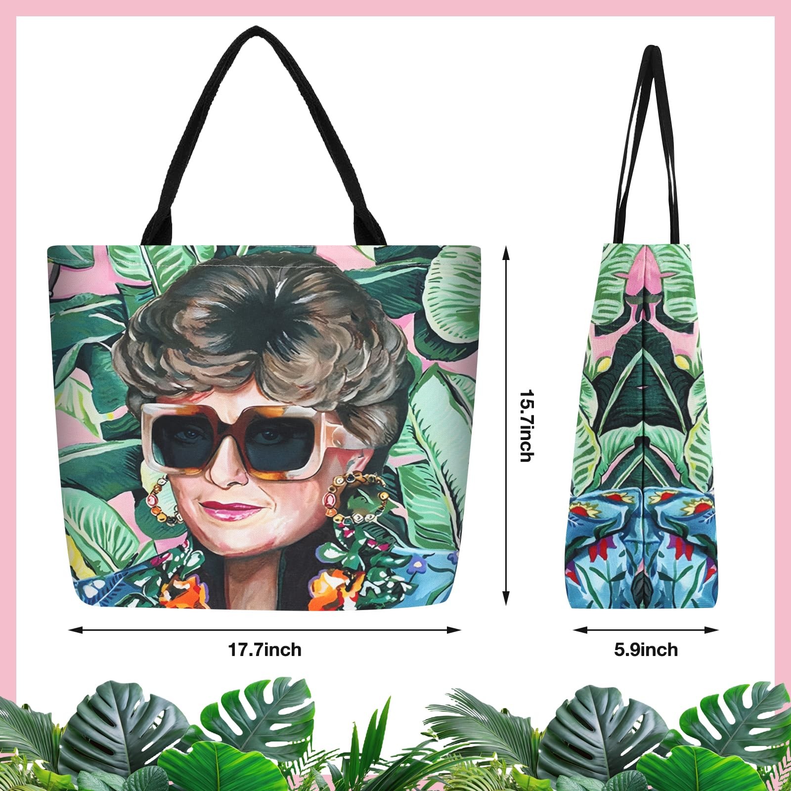4 Pack Girls Tote Bags Golden Large Shoulder Bag Reusable Canvas Shopping Bag... gallery