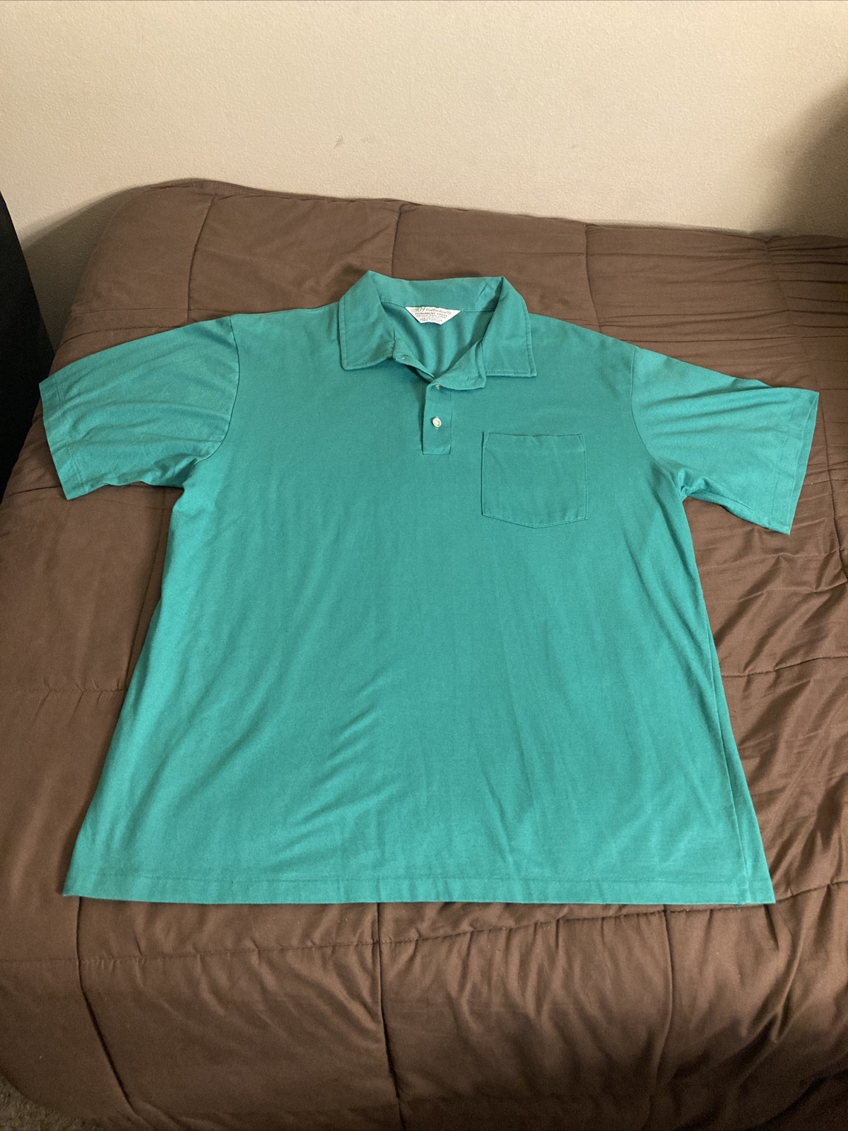 Vintage 909 Collection Mens Green Single Stitch Polo Shirt Size XL gallery