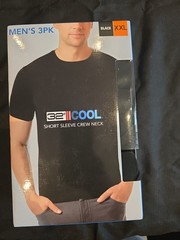 32 Degrees Cool Men’s 3PK Quick Dry Stretch Crew Neck T-Shirts Black XXL