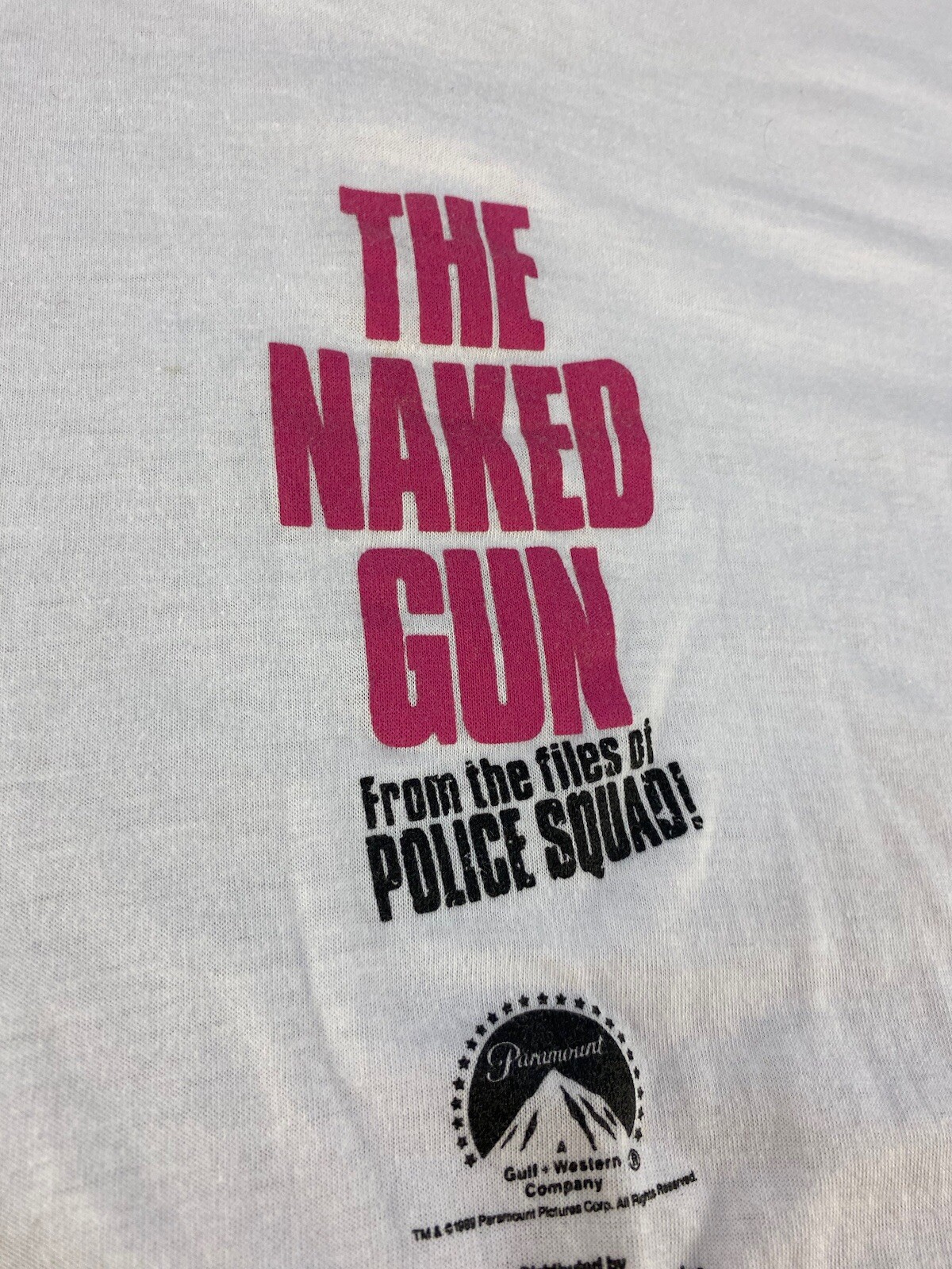 Vintage 80s 90s The Naked Gun Enrico Pallazzo Leslie Nielson Paramount t shirt gallery