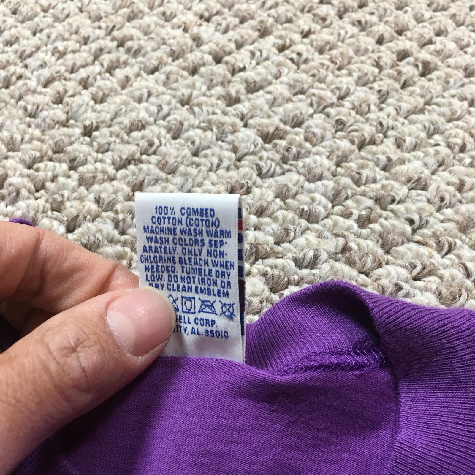 Vintage Russell Athletic Shirt Mens Large Purple Pocket High Cotton Tee USA NOS gallery
