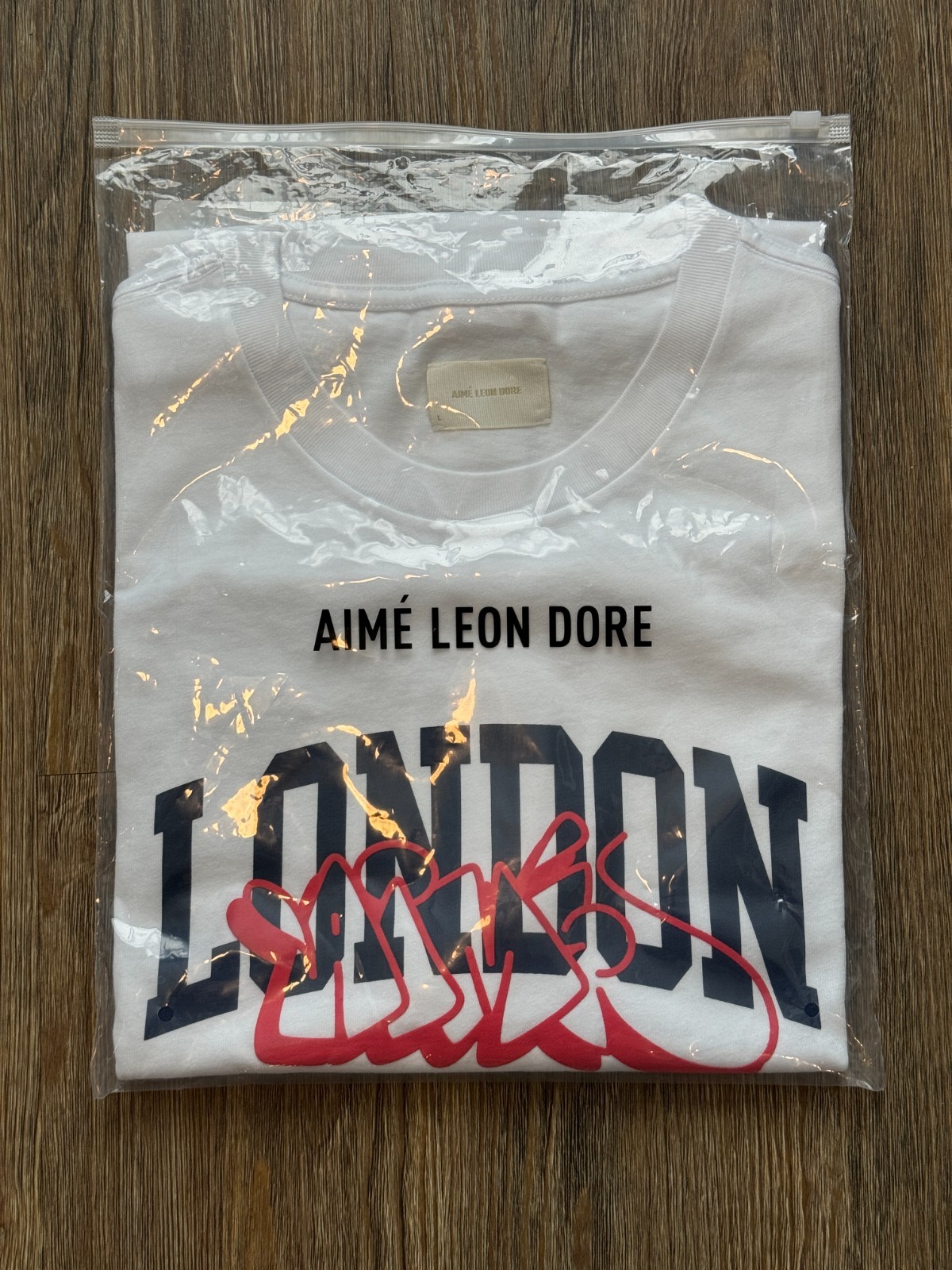 Aime Leon Dore ALD London UK Exclusive Throwie Script Tee White Large L NEW