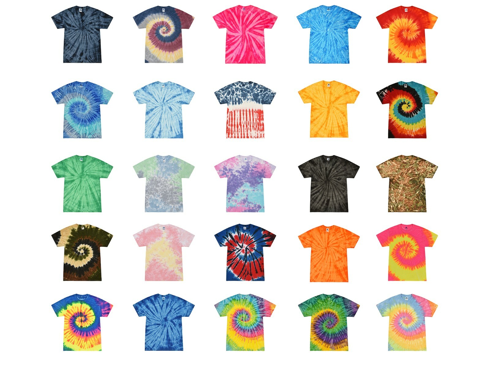 Tie Dye T-Shirts Multi-Color Adult Size 4XL - 5XL 100% Cotton Colortone gallery