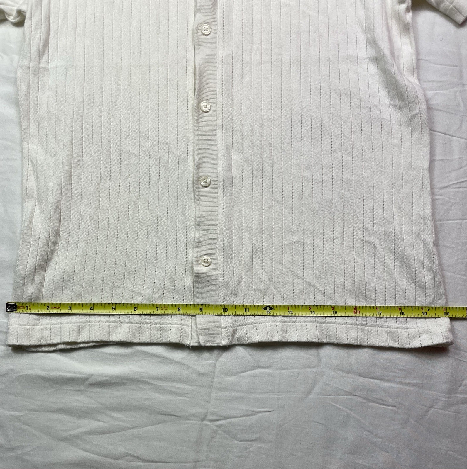 B&R Men's Ribbed Knit Short Sleeve Collared Button-Up Shirt - Size S gallery