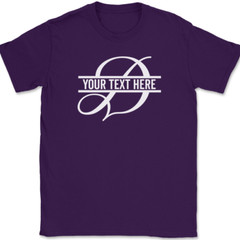 Letter D Monogram Your Text Here Custom T-Shirt Personalize Family Tee