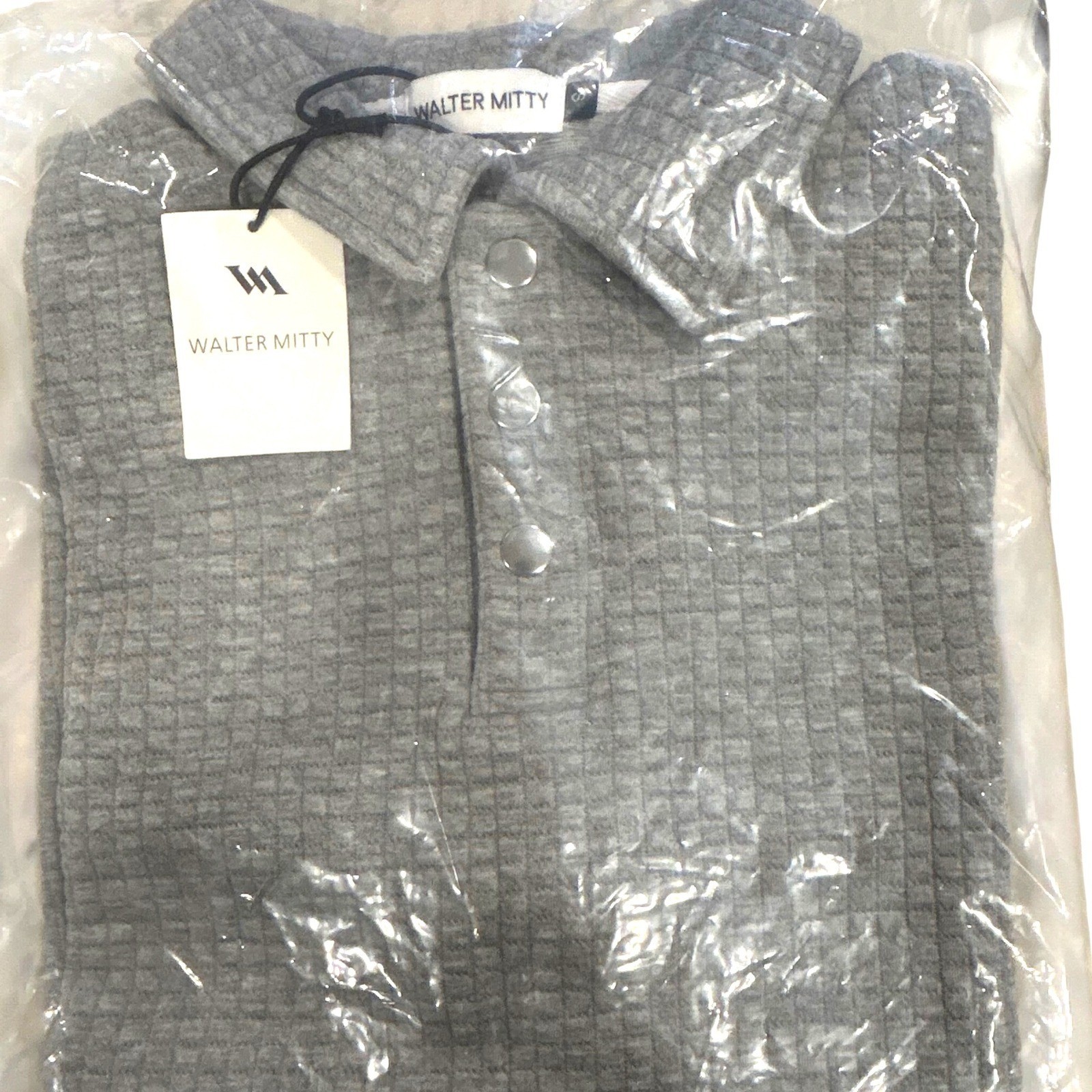 Walter Mitty Men Shirt- SMALL NEW waffle weave, winter fall, gray streetwear gallery