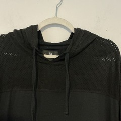 Marc Ecko Cut & Sew Men’s Hoodie Black /Short Sleeve W Upper Mesh/Hood Detail XL