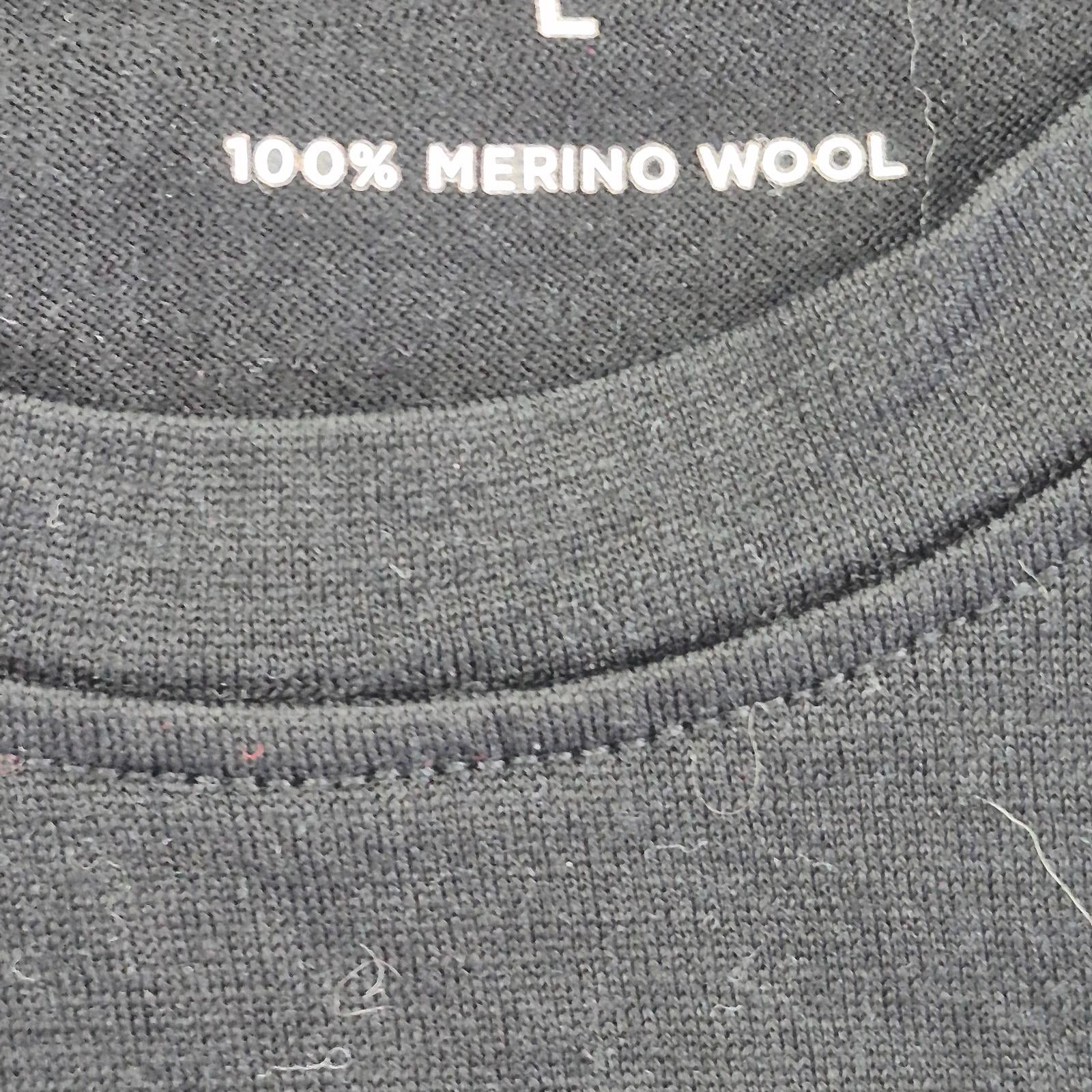 Unbound Merino T-Shirt Large Black Mens 100% Merino Wool Short Sleeve Round Neck gallery