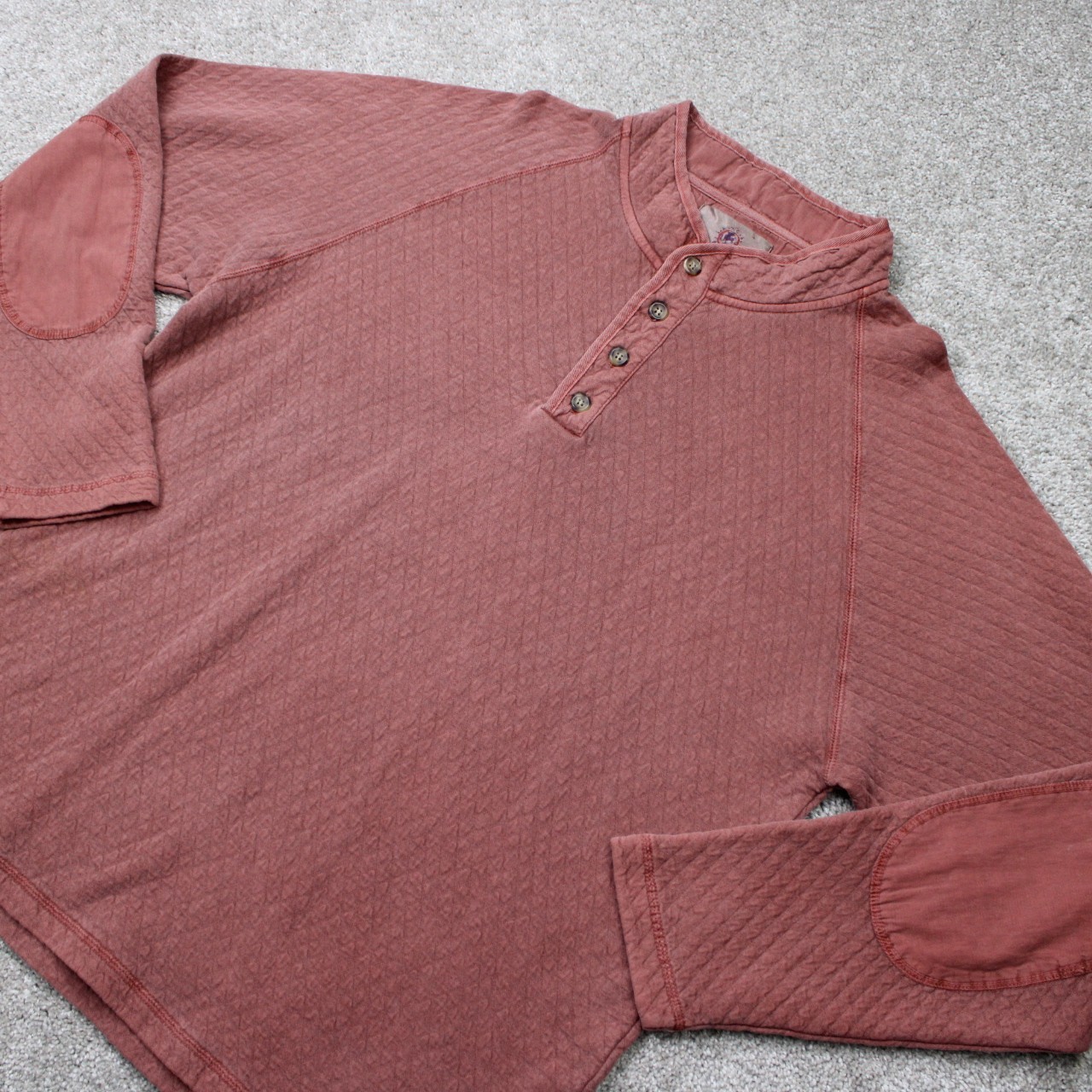 The Territory Ahead Shirt Mens XL Red Quilted Cotton/Poly Elbow Pads Long Sleeve gallery