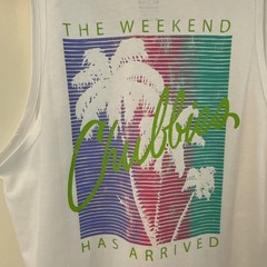Chubbies Retro Men’s The Miami Glow The Weekend Has Arrived Tank Top Size M