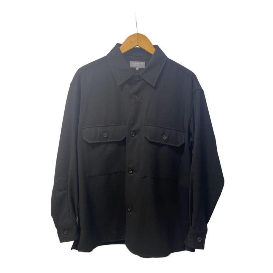 Margaret Howell 25AW Merino Cashmere Flannel Shirt Wool Black Women's gallery