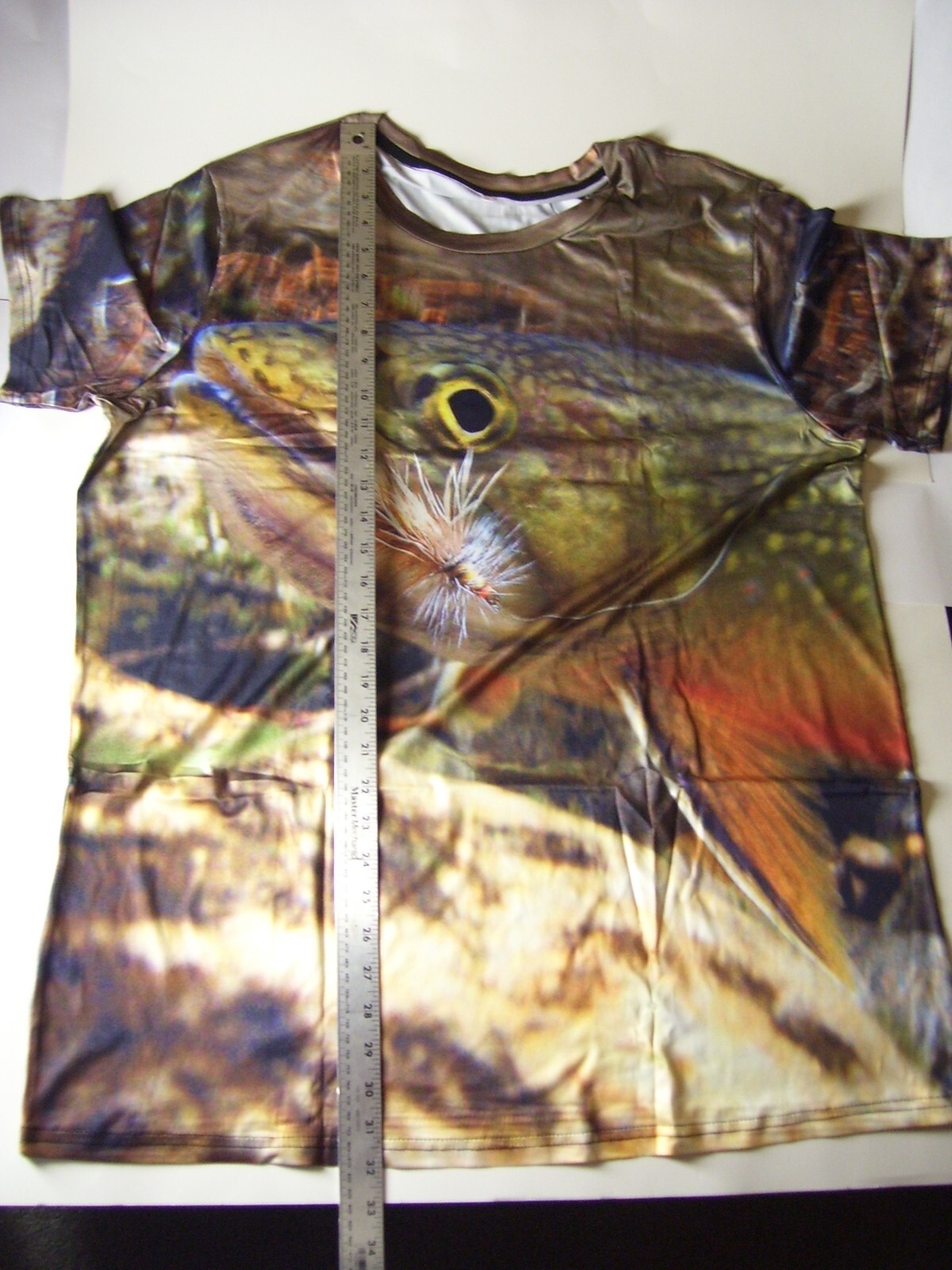 T-Shirt, Fish, Trout, Size XL, Fly Fishing, Outdoors, Casual Top, Camping gallery