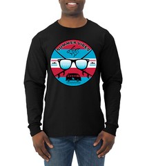 Retro Sunglass Beach Summer Vibes Outdoor Men Long Sleeve Shirt