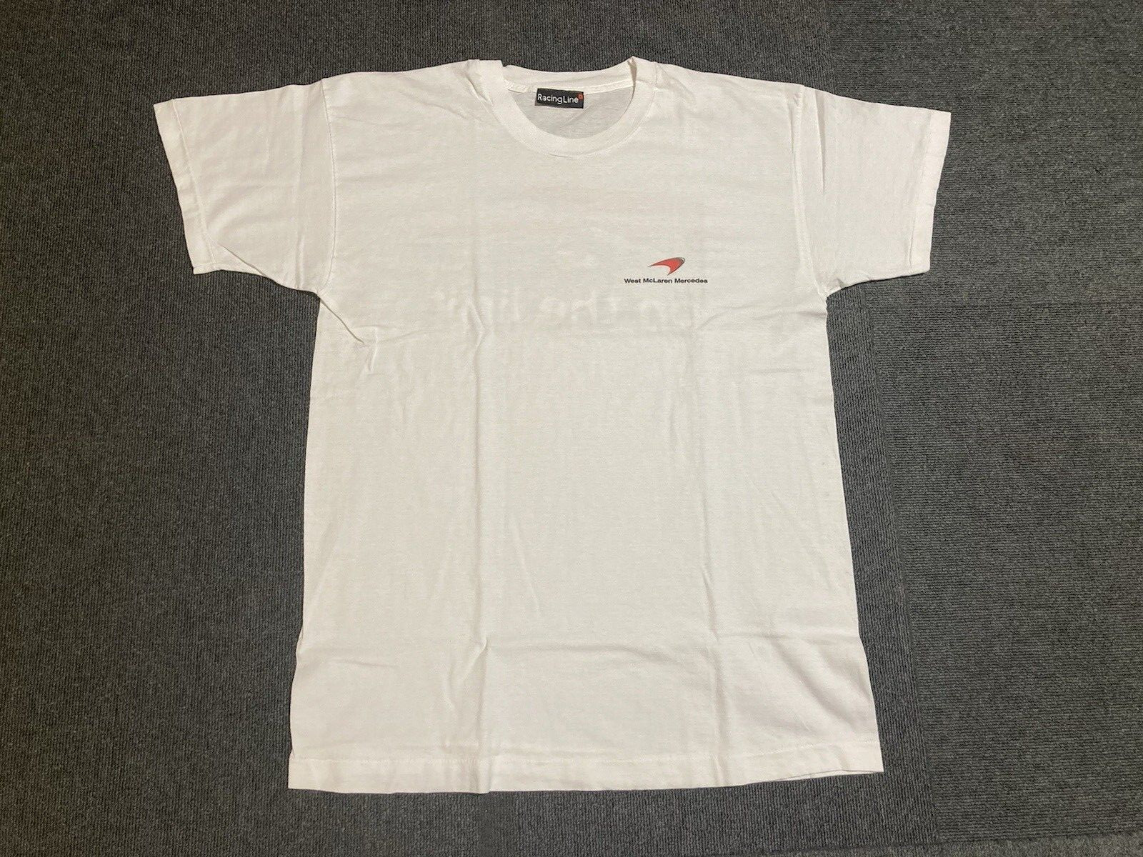 West McLaren Mercedes Formula 1 Racing Team Tee T Shirt Size L White Vintage gallery