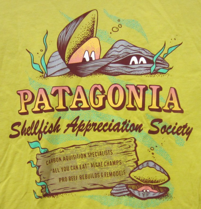 New $45 Patagonia 37801 Aquatic Action Organic T-shirt, Shellfish Society, S gallery