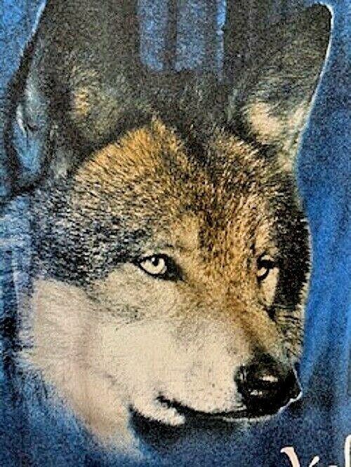 NEW Eco Mountain Men's Vintage Yellowstone Four Wolf T-Shirt Blue Heather S gallery