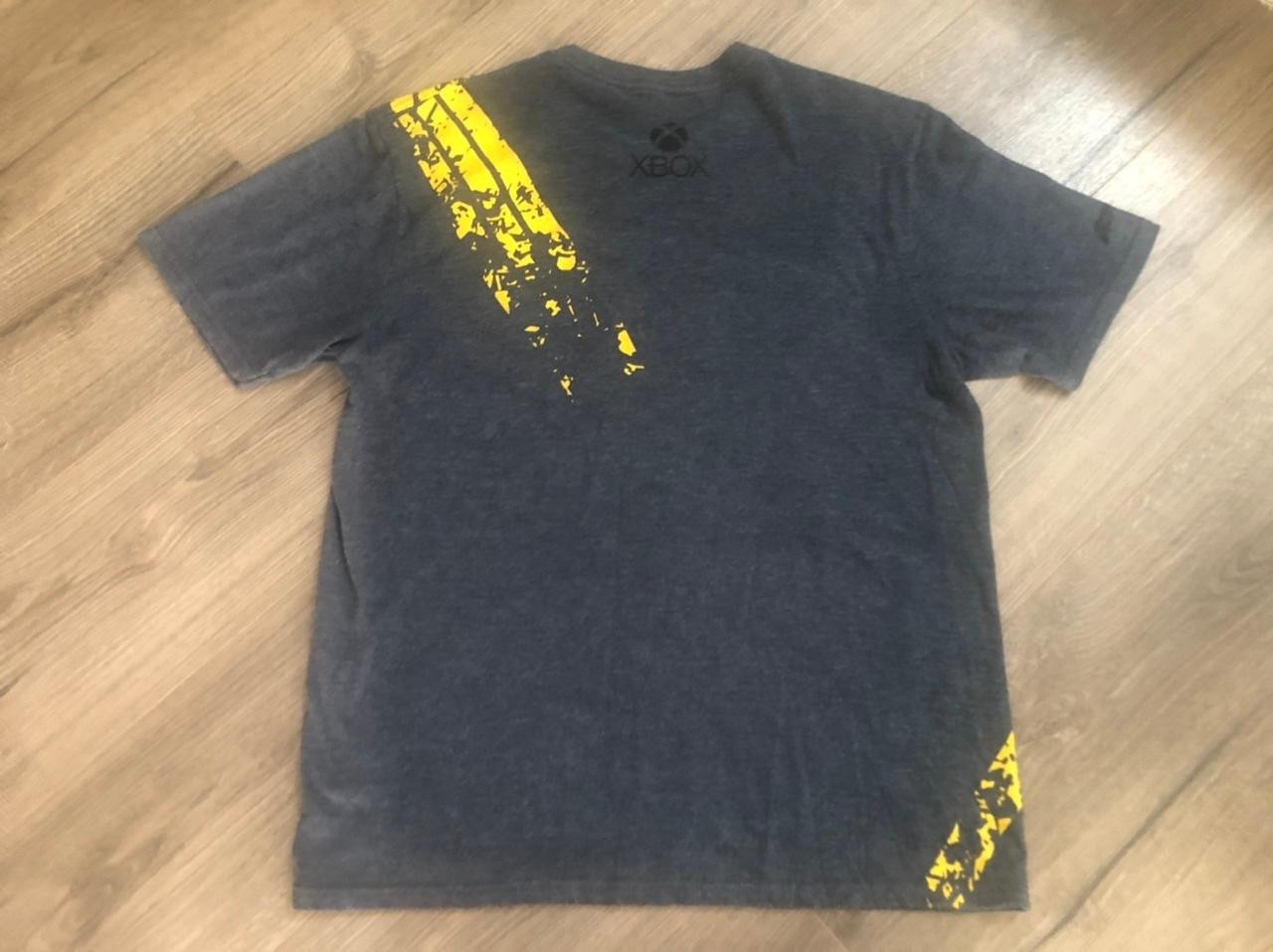 Forza Motorsport XBOX T Shirt Dark Gray Yellow Stripe Used See Description gallery