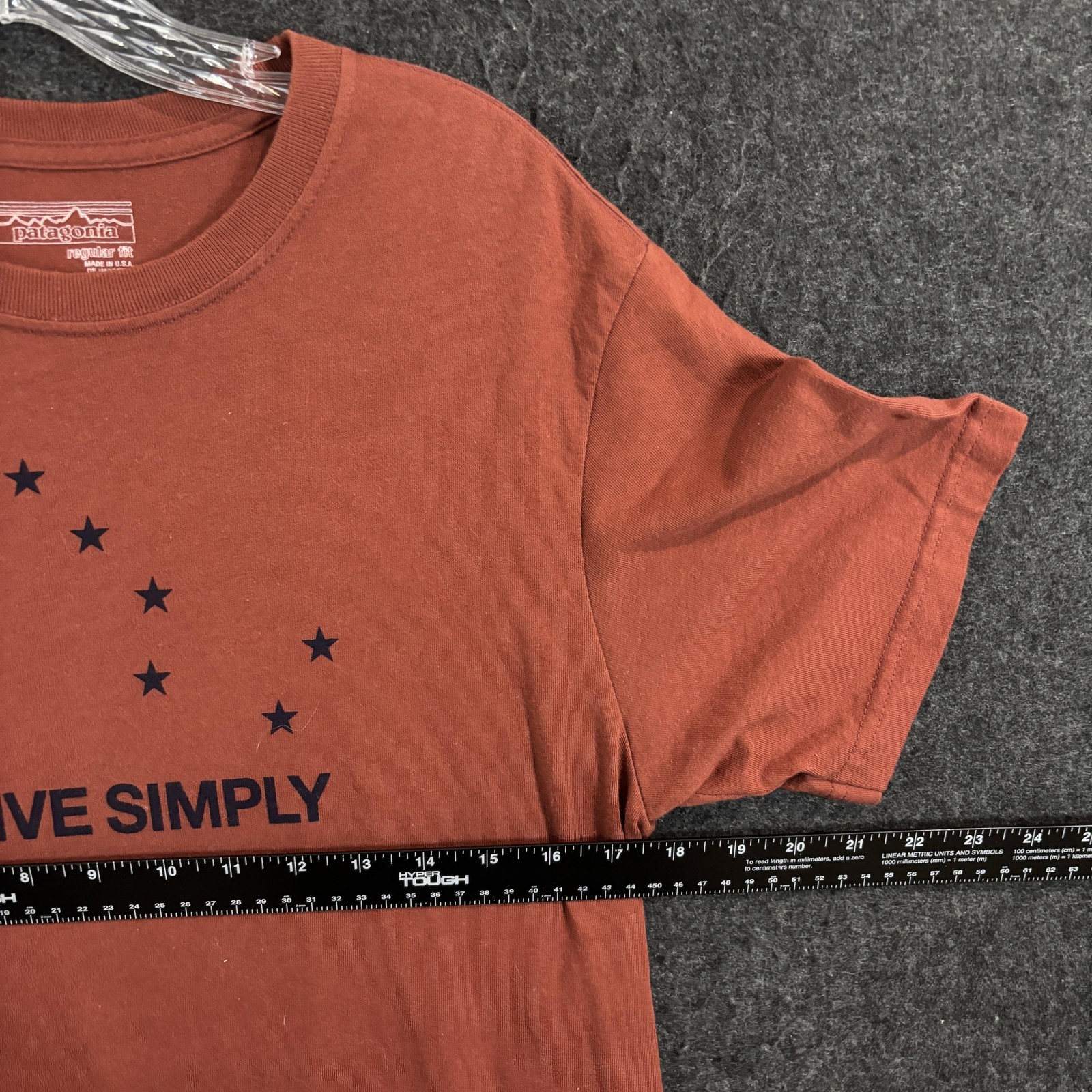 Patagonia Live Simply Shirt Men's Small Burgundy Organic USA Made Graphic Tee gallery