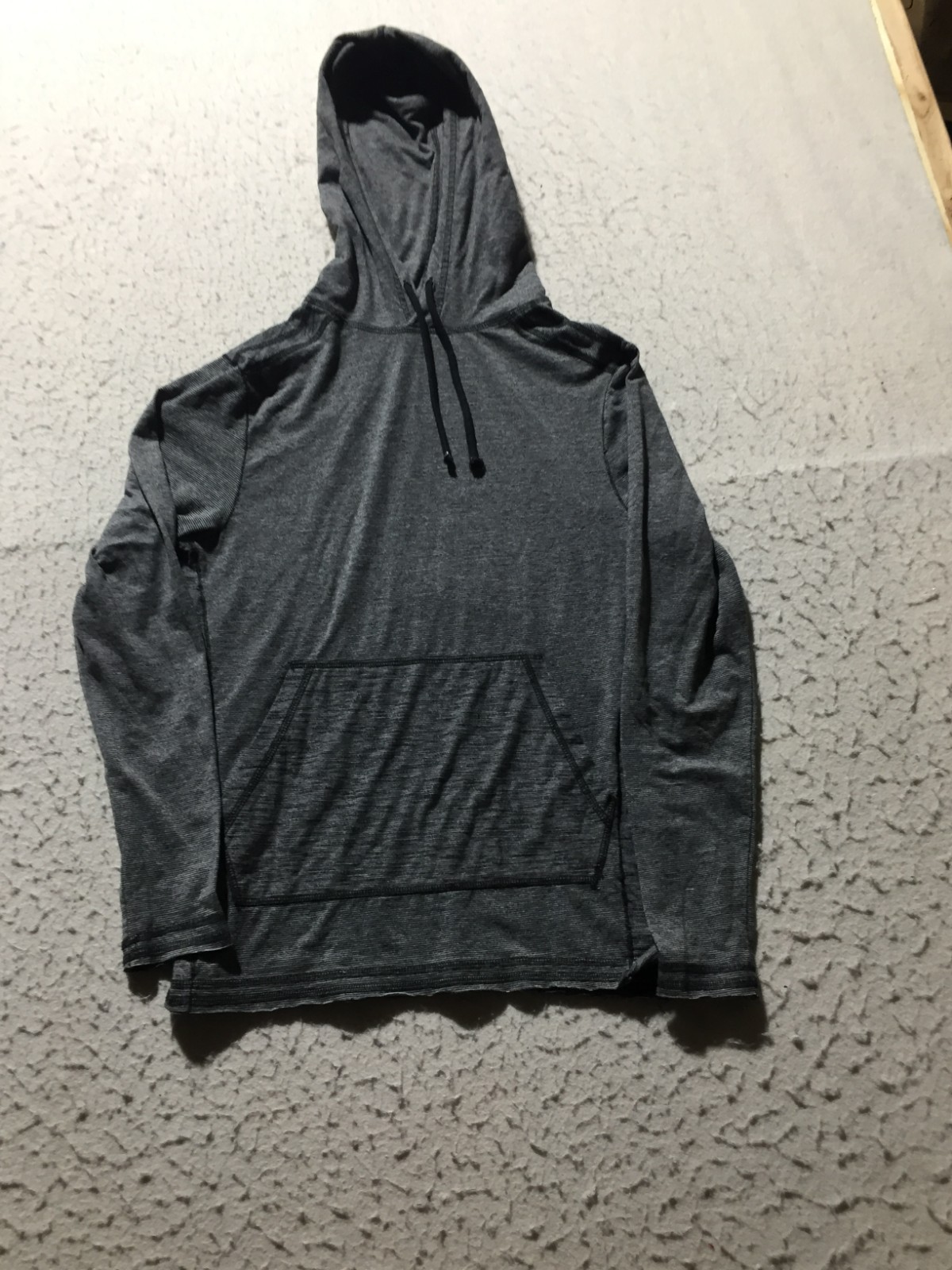 BKE Hooded Shirt Mens S Small Gray Long Sleeve Pocket Drawstring Hood