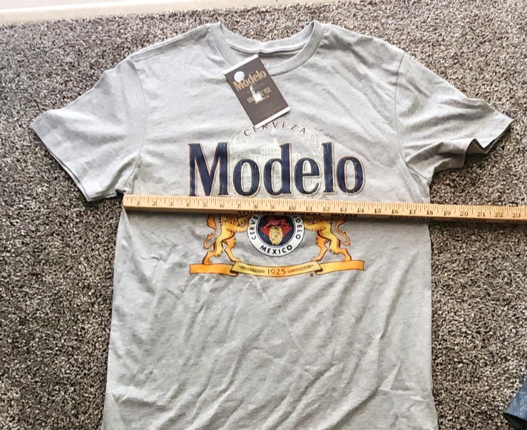 Modelo Beer Graphic T Shirt Size S Gray Graphic Tee Cerveza Cotton NWT gallery