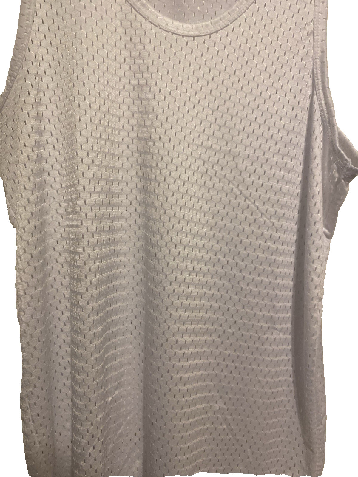 Men's Mesh Tank Top Quick-Drying Fitness NWOT size Medium US White Poly stretch gallery