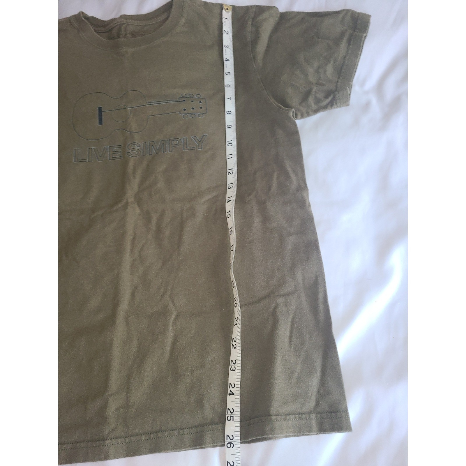 Patagonia Mens Live Simply Guitar Graphic T-Shirt Olive Green Organic Cotton M gallery