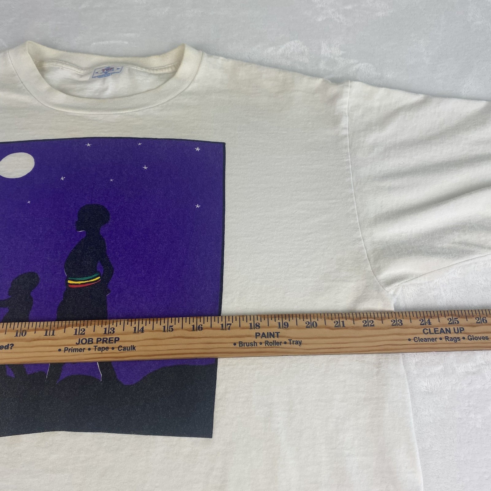 Rare 1995 Michel Delgado Art Shirt Modernist Tribal Serigraph Art Single Stitch gallery