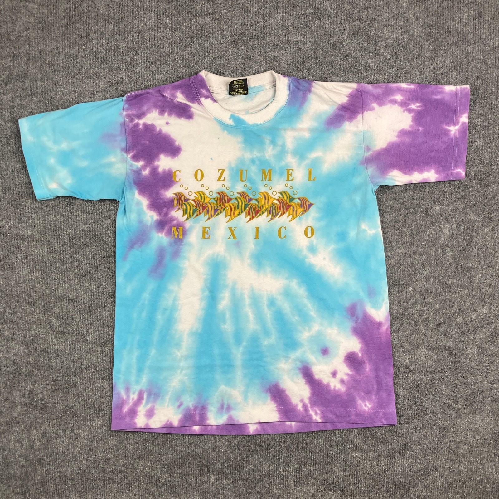 Dolphin’s T-Shirt Mens XL Tie Dye Cozumel Mexico Graphic Tourist Fish Beach Tee gallery