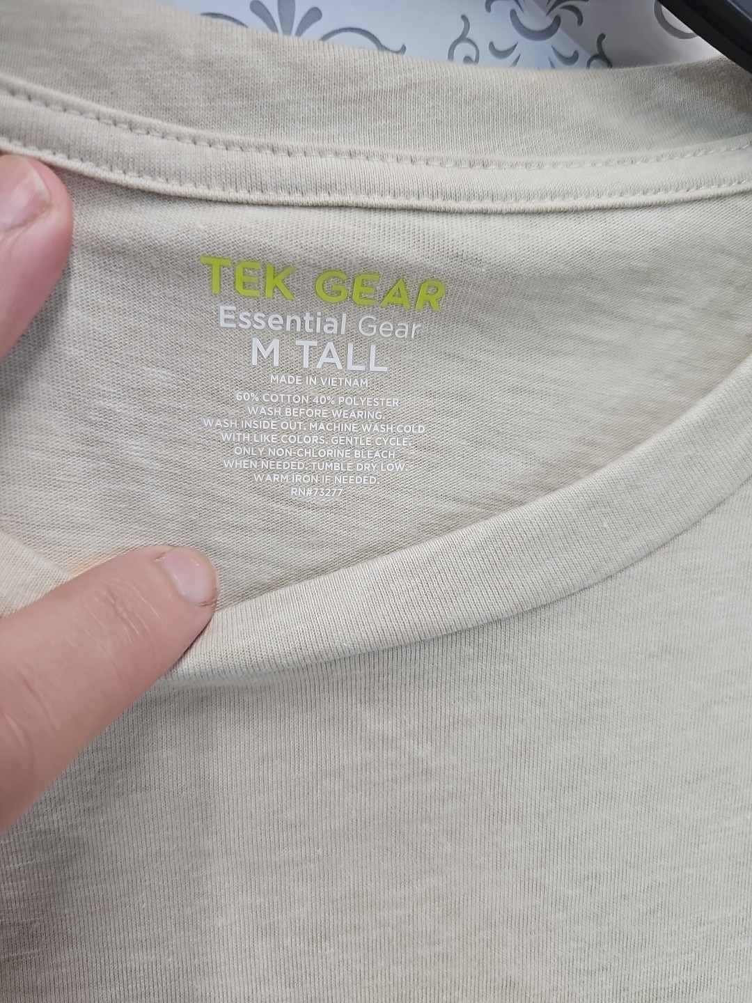 Tek Gear Essential Men's T-shirt Med Tall Beige Tan Solid Crew New With Tags gallery