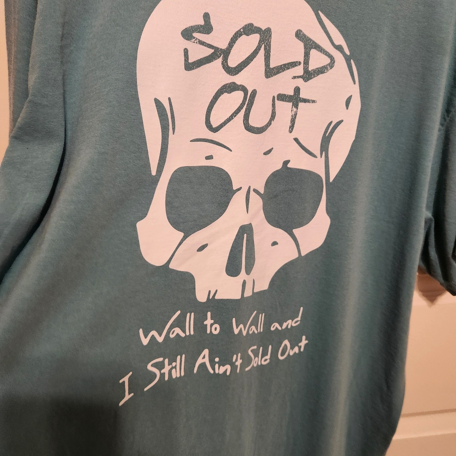 Hardy Sold Out Skull T-Shirt XL Sea Green Short Sleeve Never Worn Tour Shirt gallery