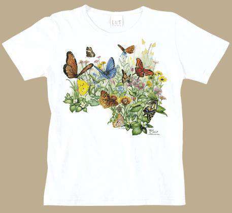 ATLAS SCREEN PRINTING Butterfly Garden Ladies Scoop Neck T-shirt -XL WC124NXL gallery